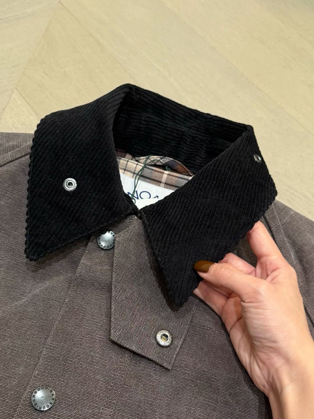 Barbour x Noah中長刺繡外套