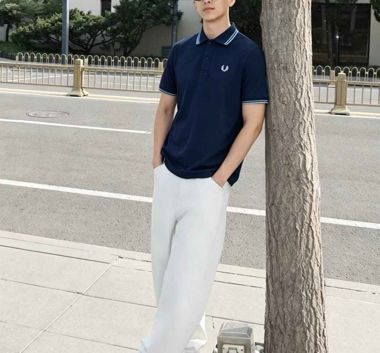 Fred perry撞色polo shirt