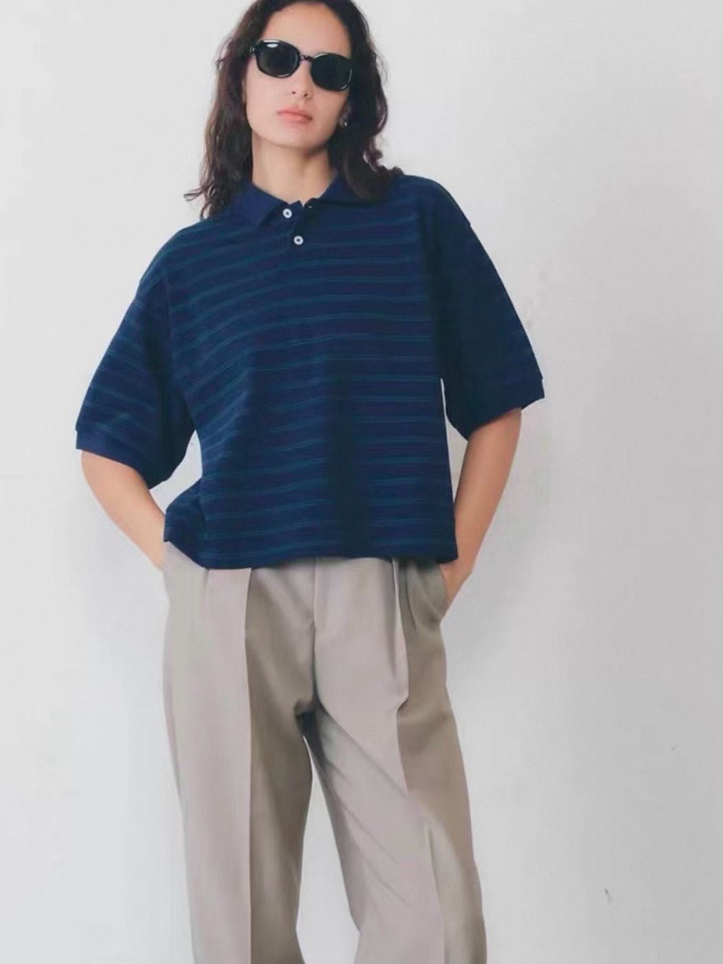 LL bean 間條polo shirt
