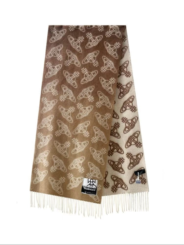 Vivienne Westwood提花雙面羊毛頸巾