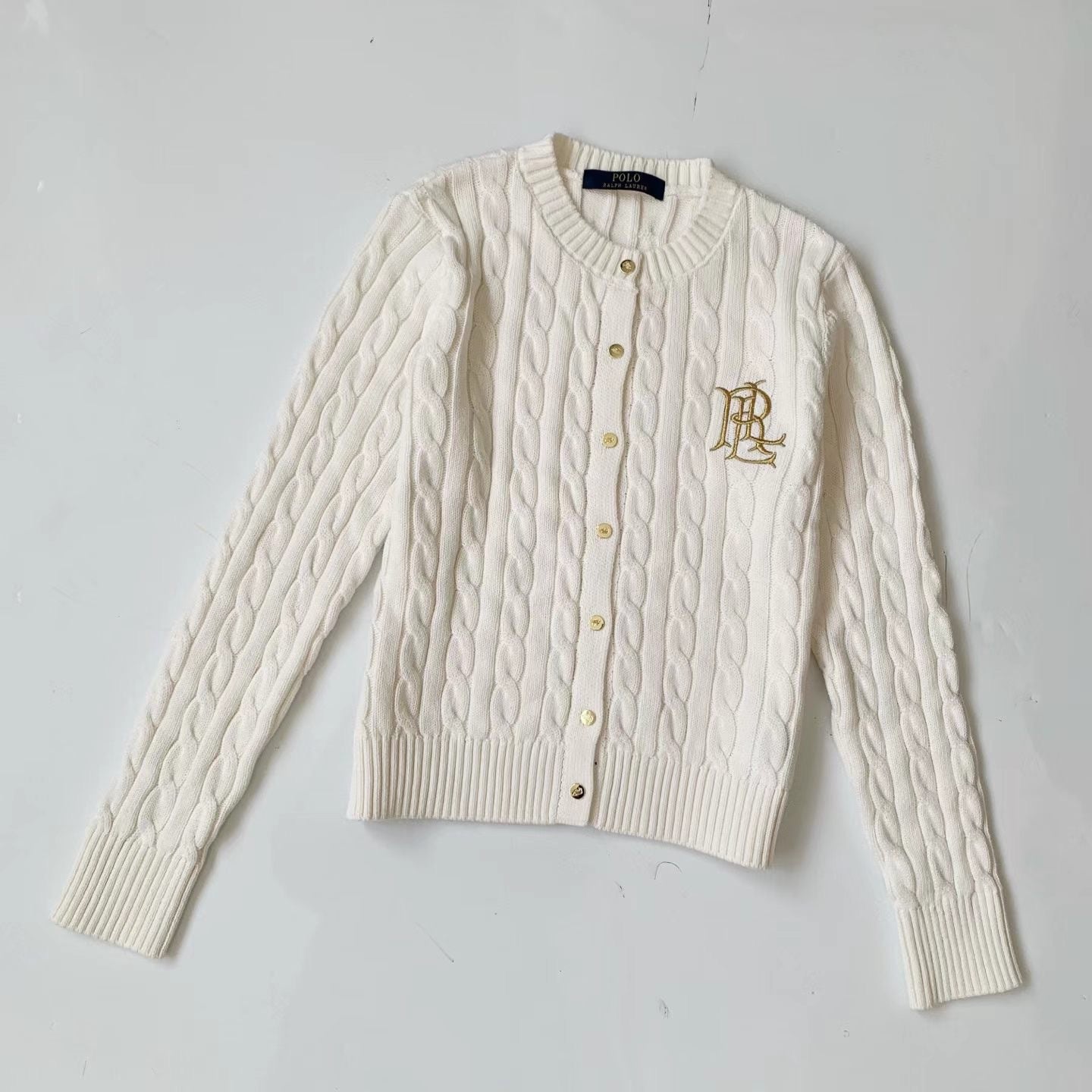 Polo麻花刺繡cardigan