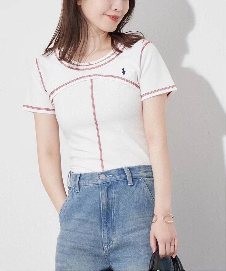Polo明線背心+tee