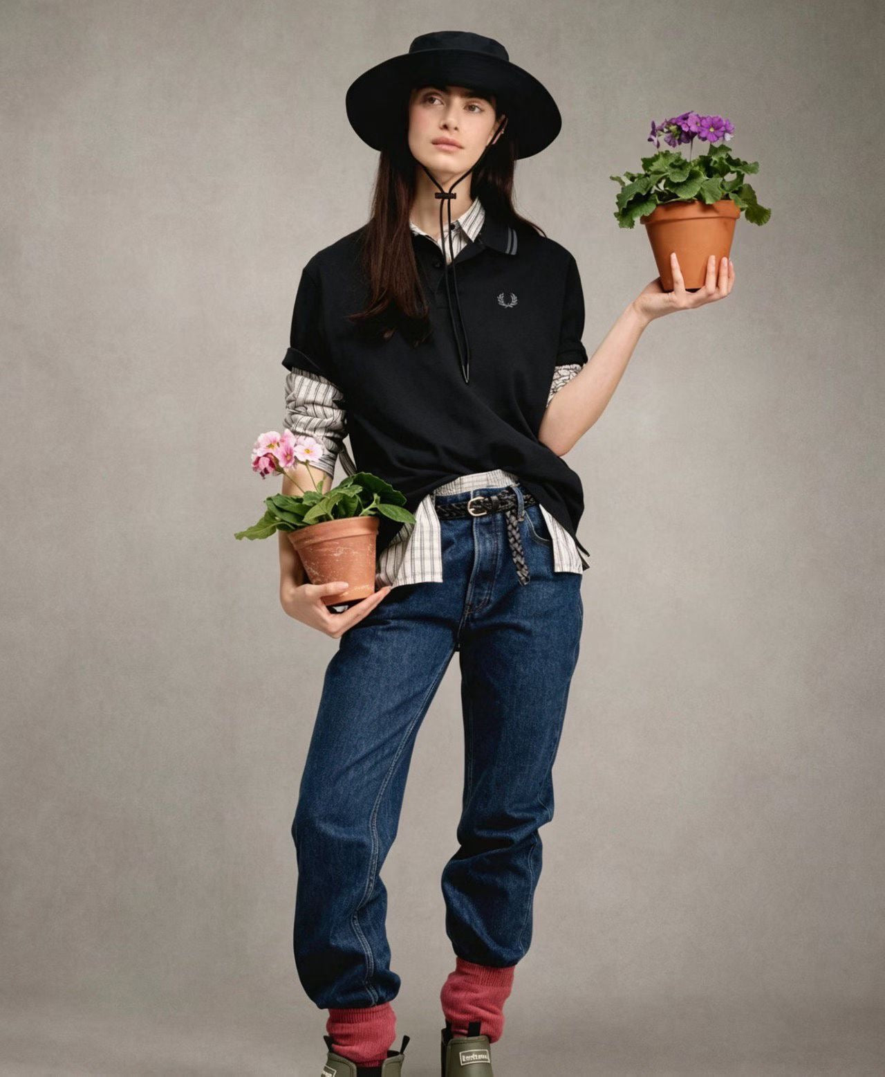Fred perry撞色polo shirt