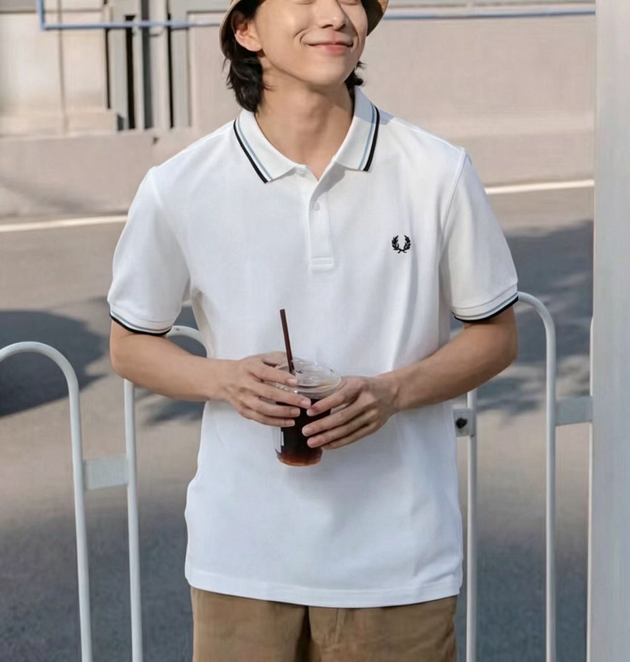 Fred perry撞色polo shirt