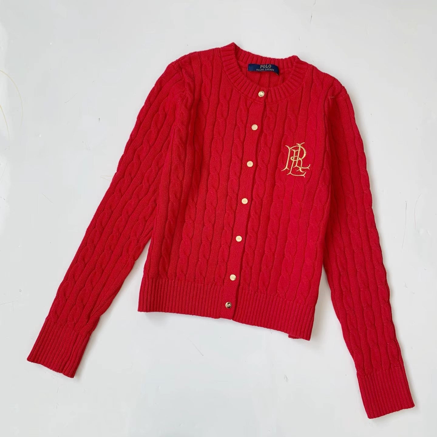 Polo麻花刺繡cardigan