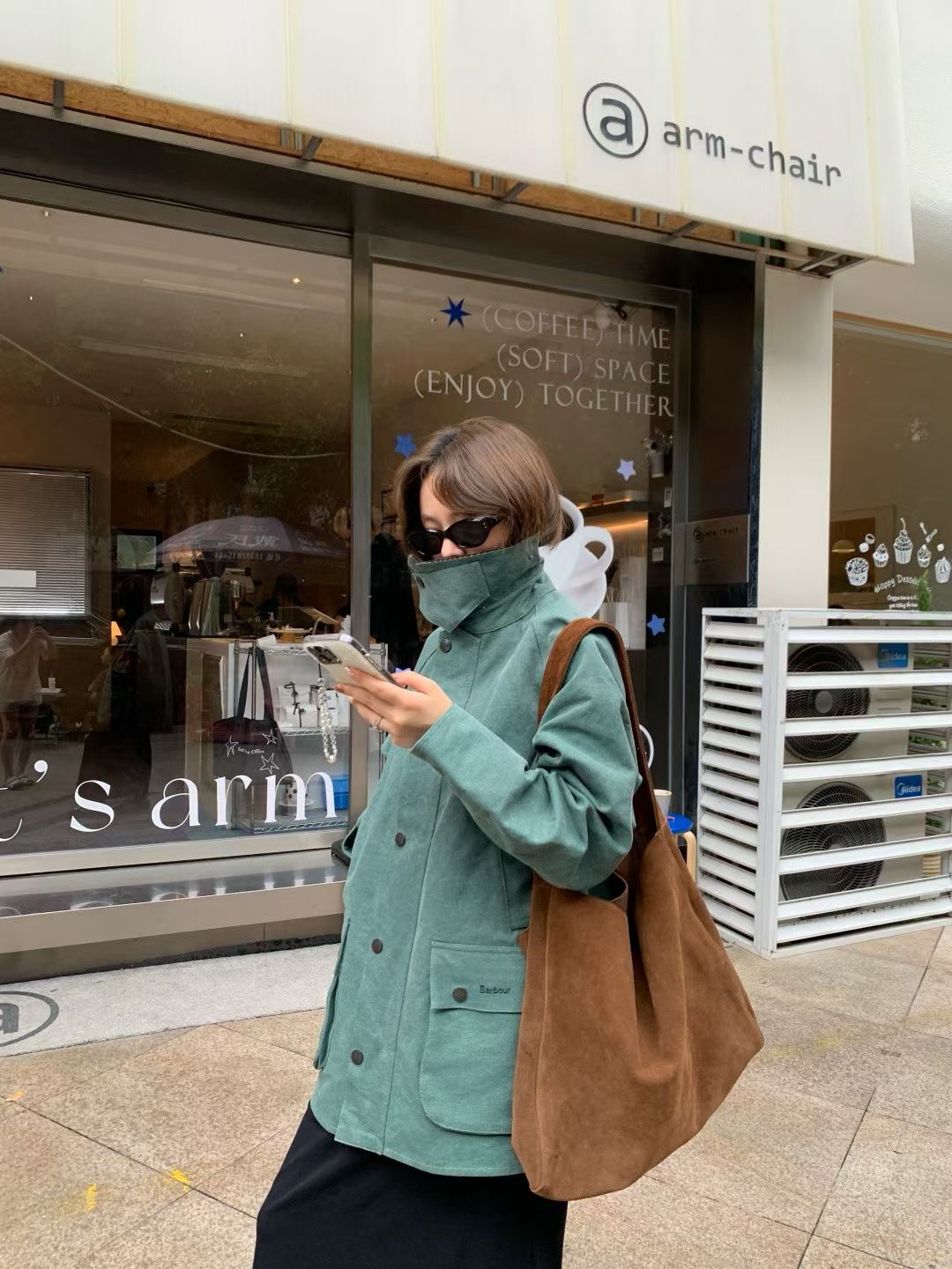 Barbour x Noah中長刺繡外套