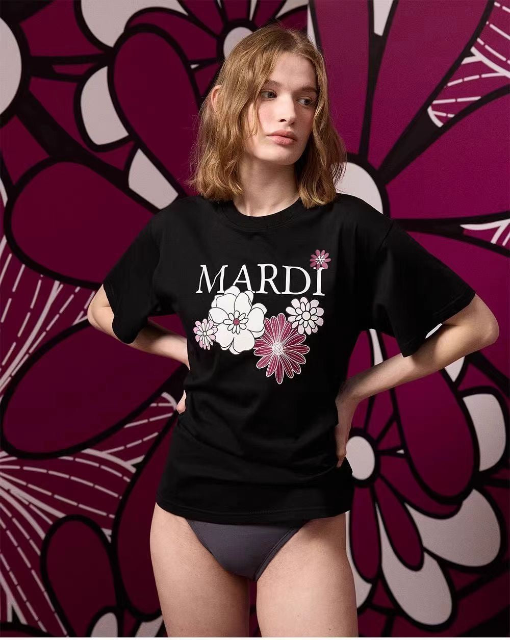 Mardi flower印花tee