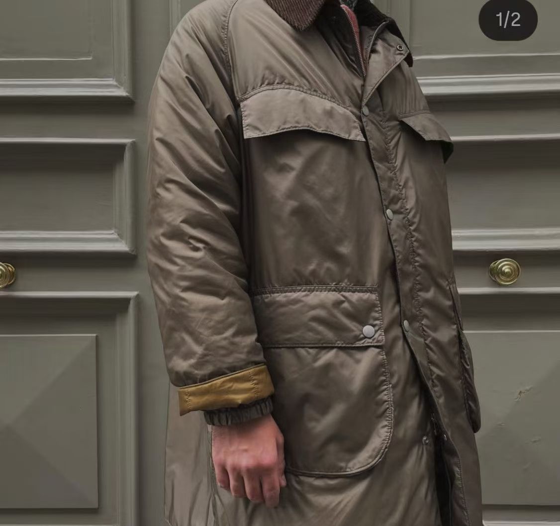 45R燈芯絨領夾棉中長外套