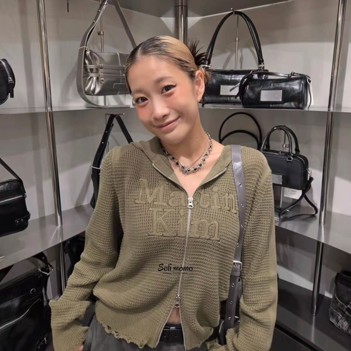 Matin Kim 針織拉鏈外套