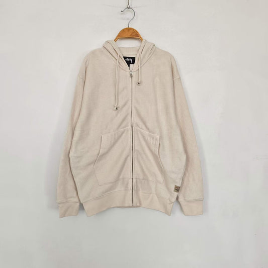 Stussy double layer waffle zip hoodies