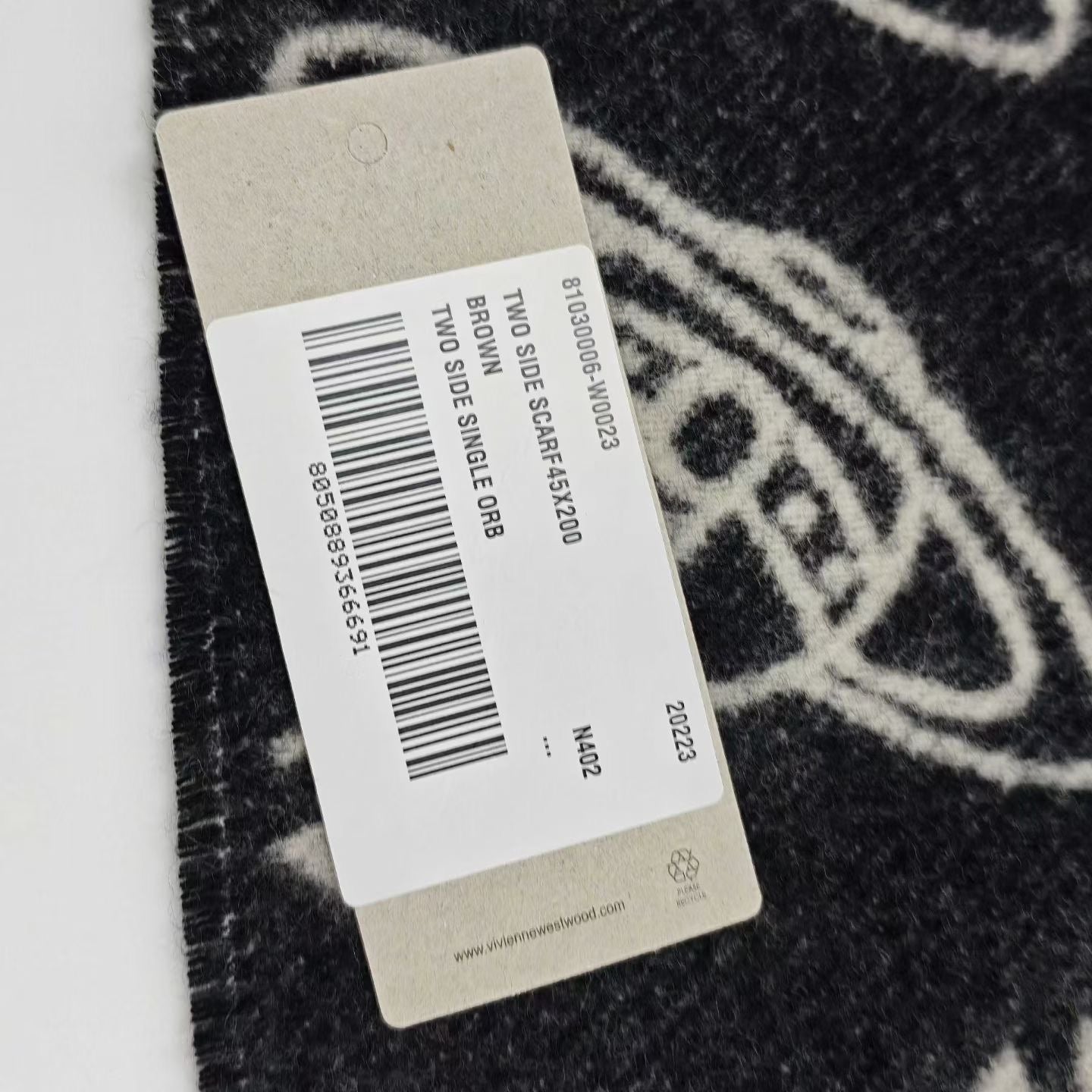 Vivienne Westwood提花雙面羊毛頸巾