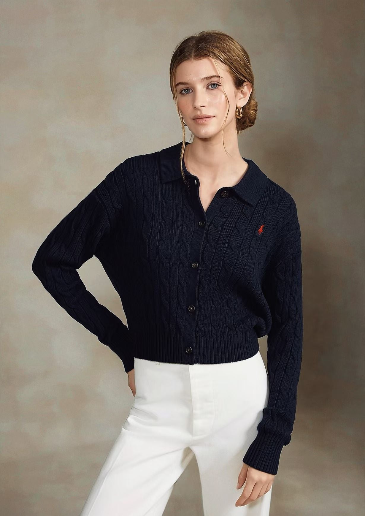 Polo 針織cardigan