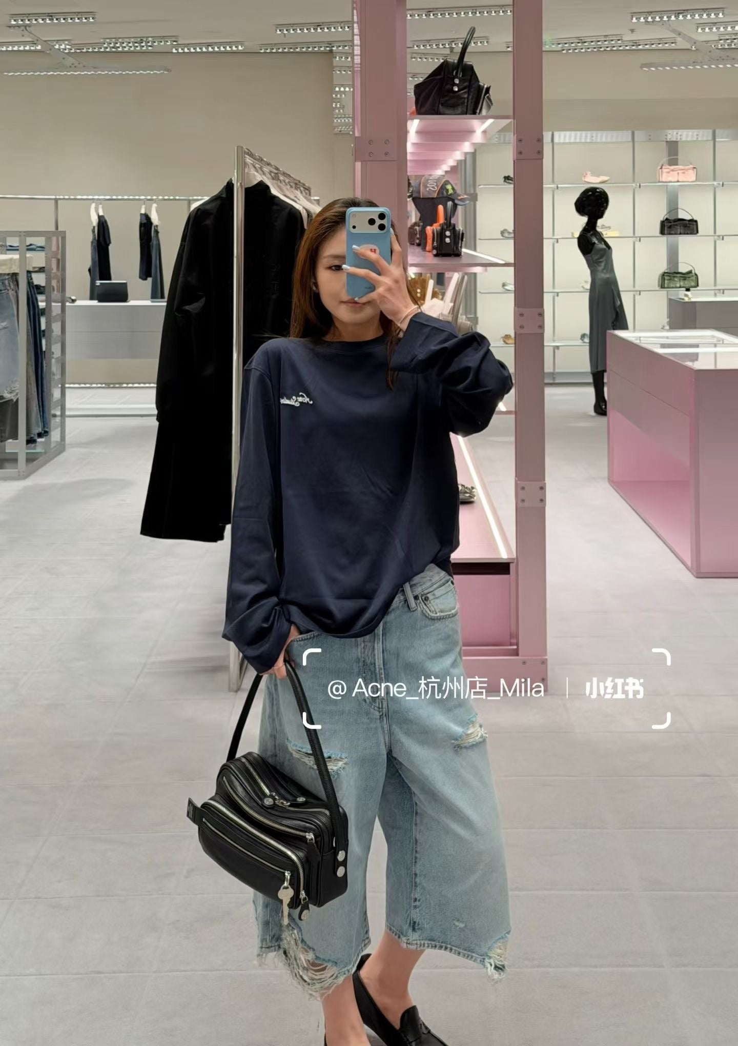 Acne studios logo 長袖tee