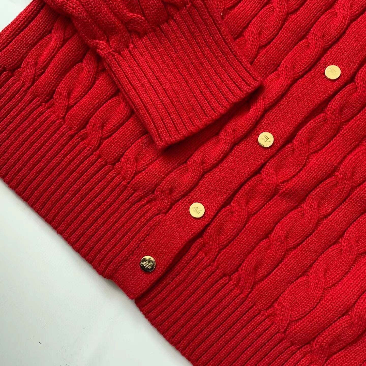 Polo麻花刺繡cardigan
