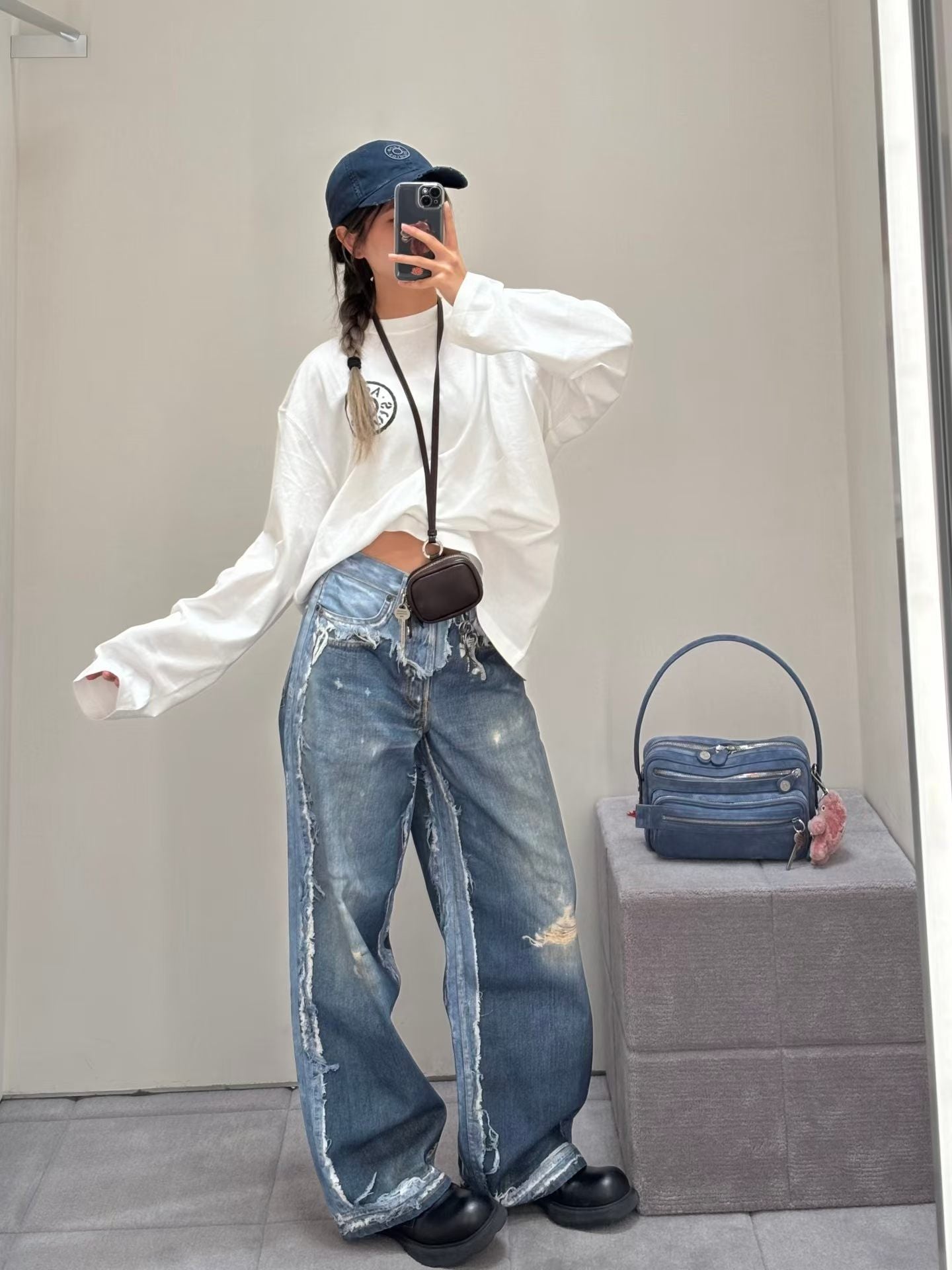Acne studios logo 長袖tee
