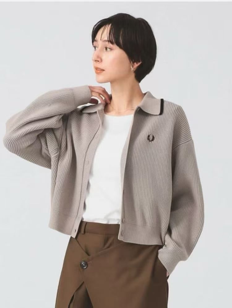 Fred perry企領針織cardigan