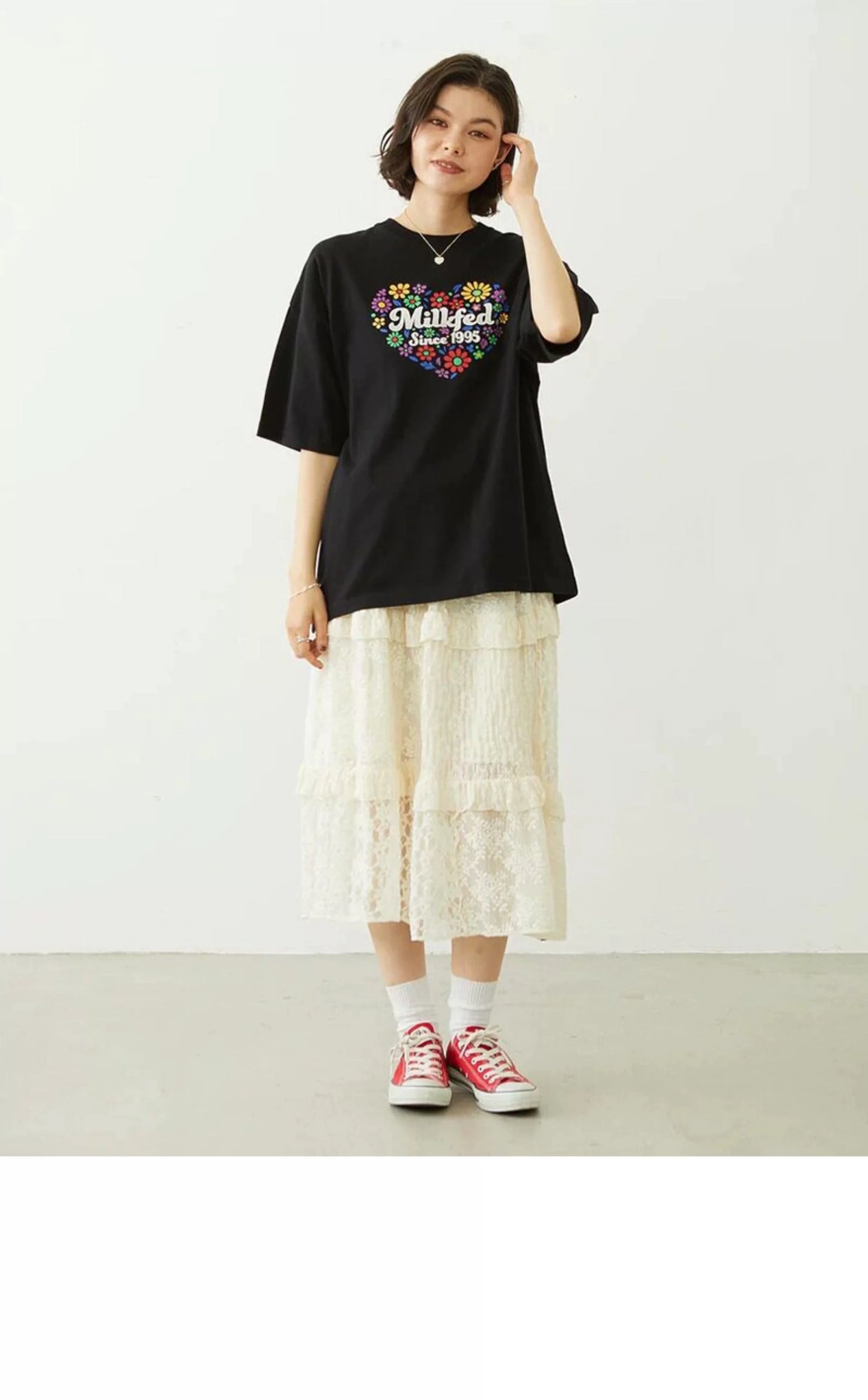Milkfed flower心心tee