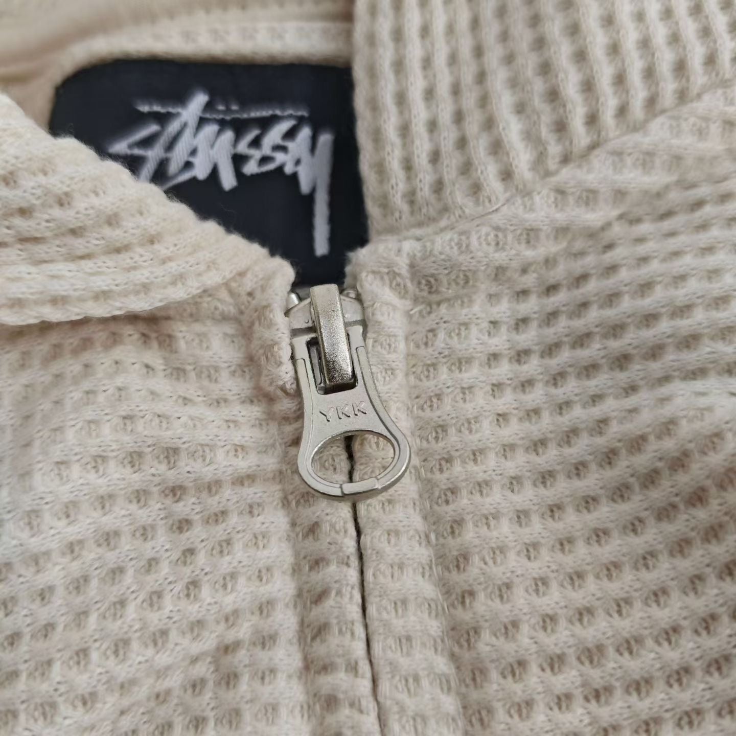 Stussy double layer waffle zip hoodies