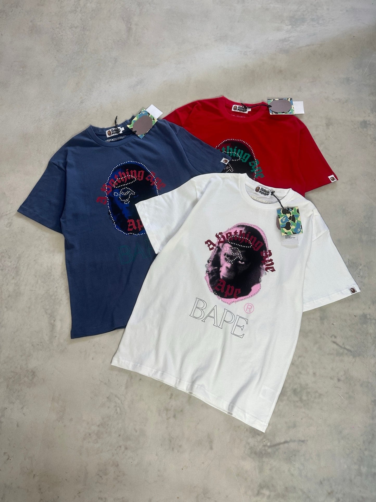 A bathing ape logo tee