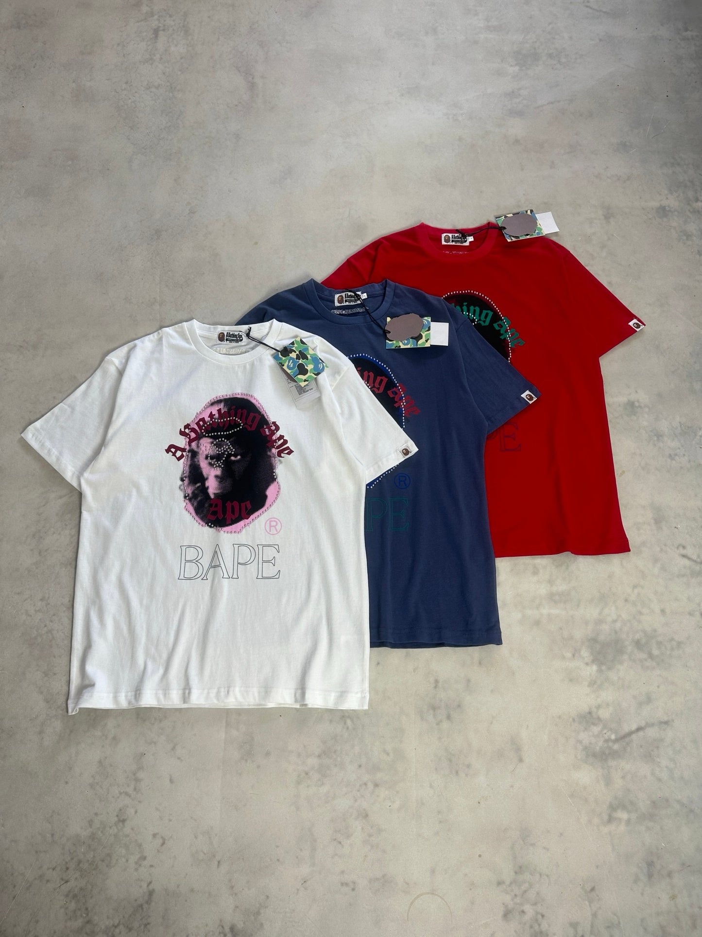 A bathing ape logo tee
