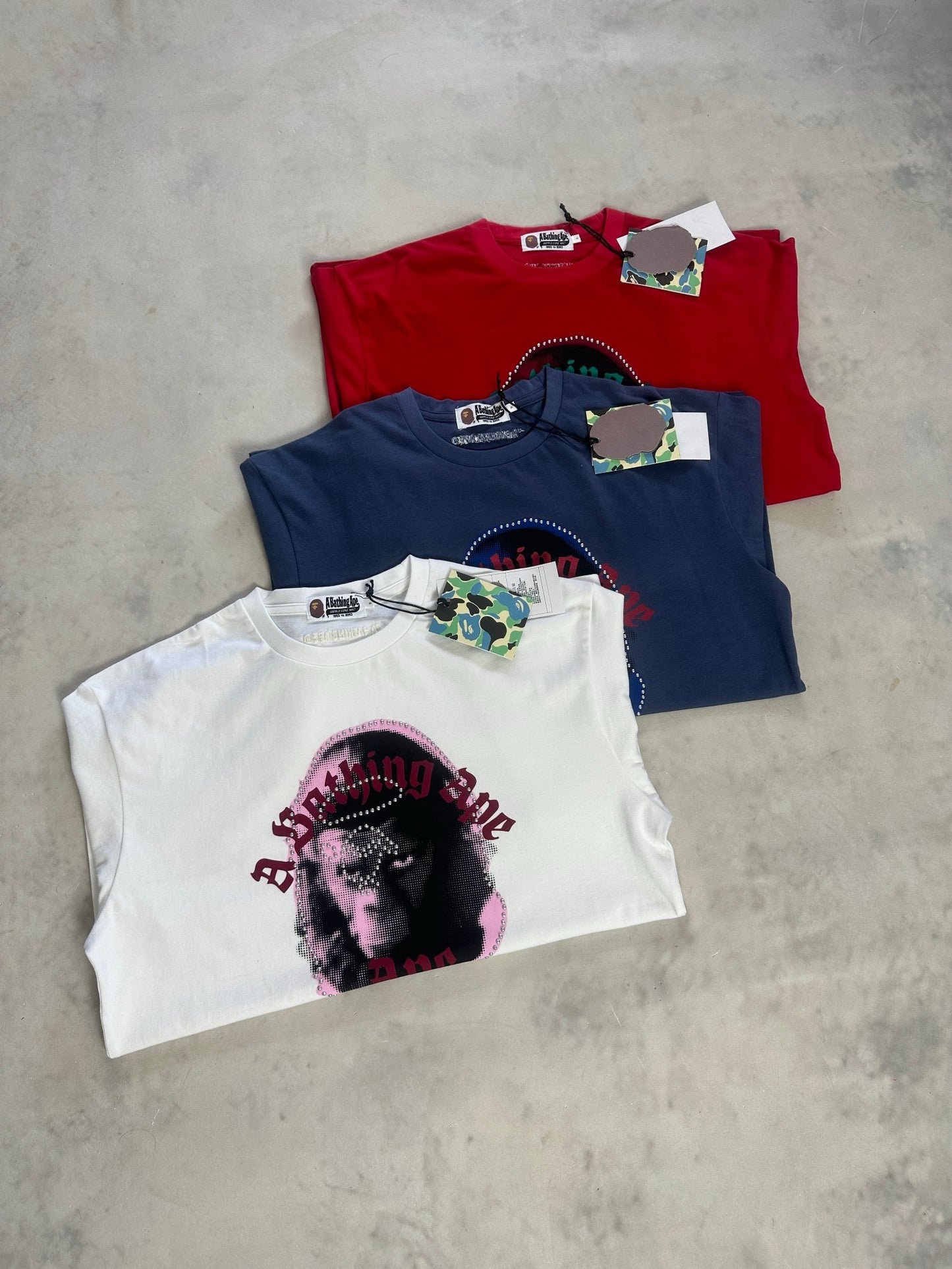 A bathing ape logo tee