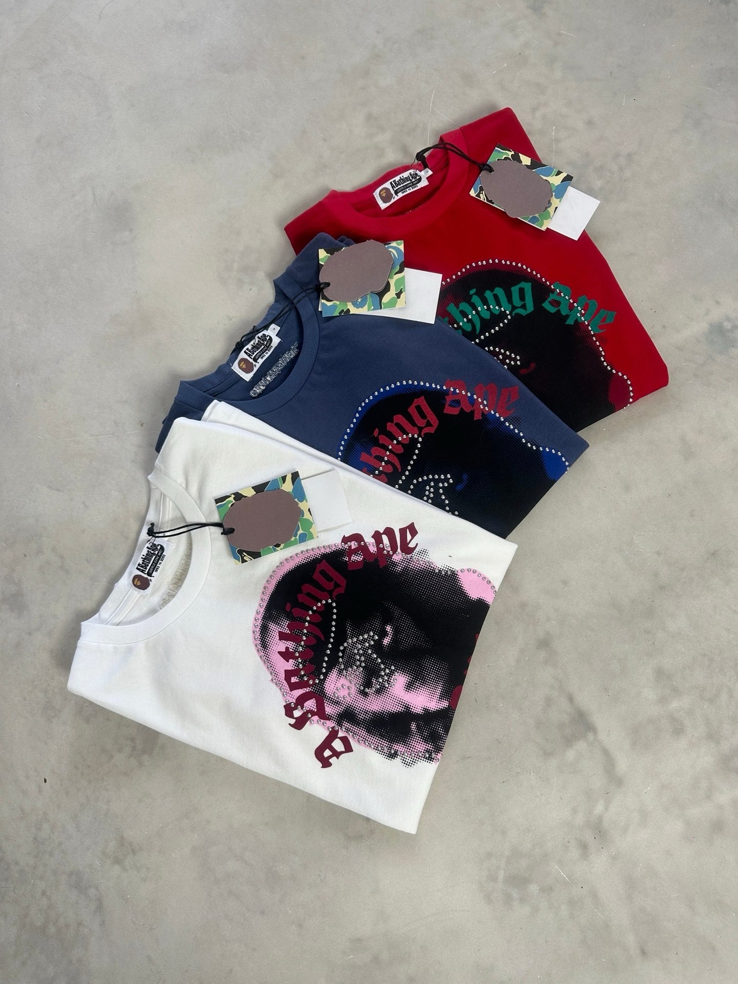 A bathing ape logo tee