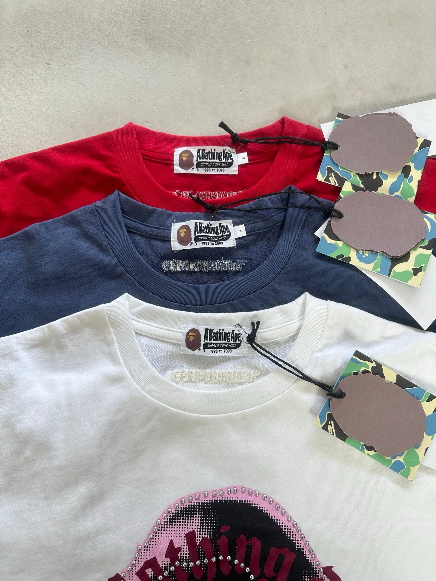 A bathing ape logo tee