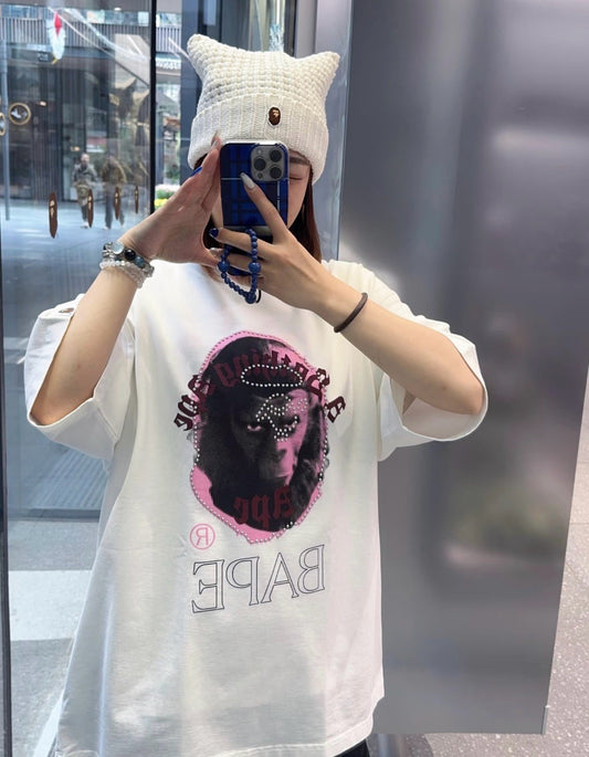 A bathing ape logo tee