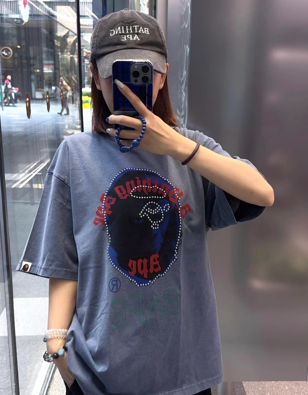 A bathing ape logo tee