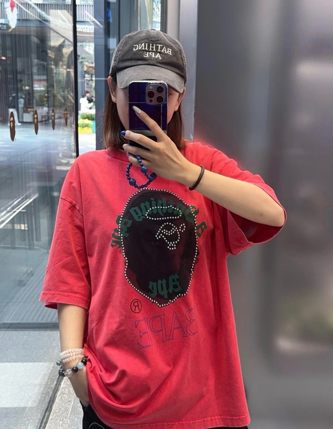 A bathing ape logo tee