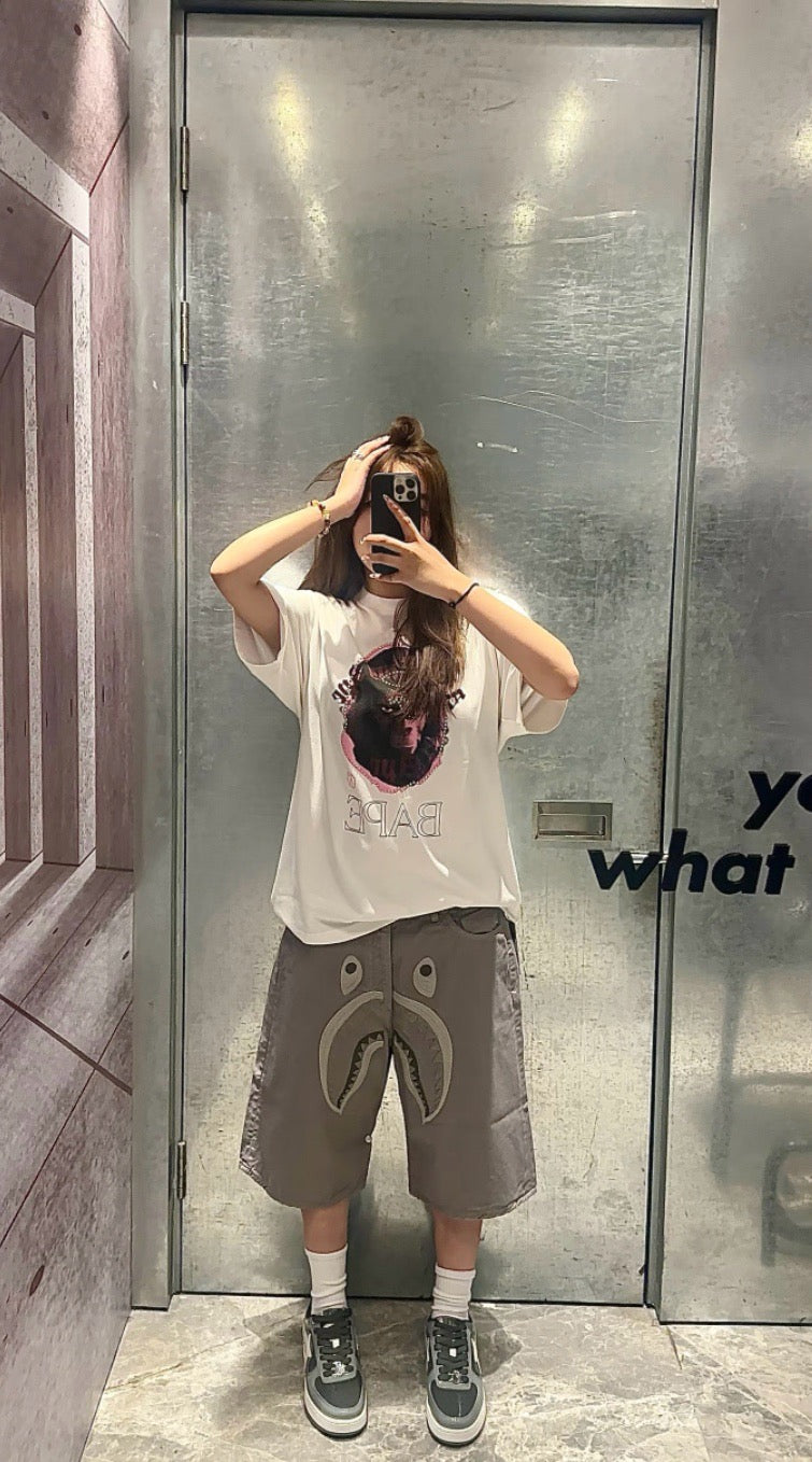 A bathing ape logo tee