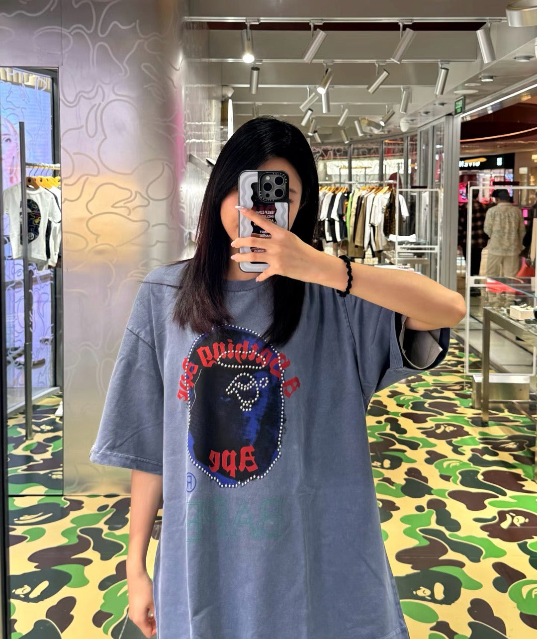 A bathing ape logo tee