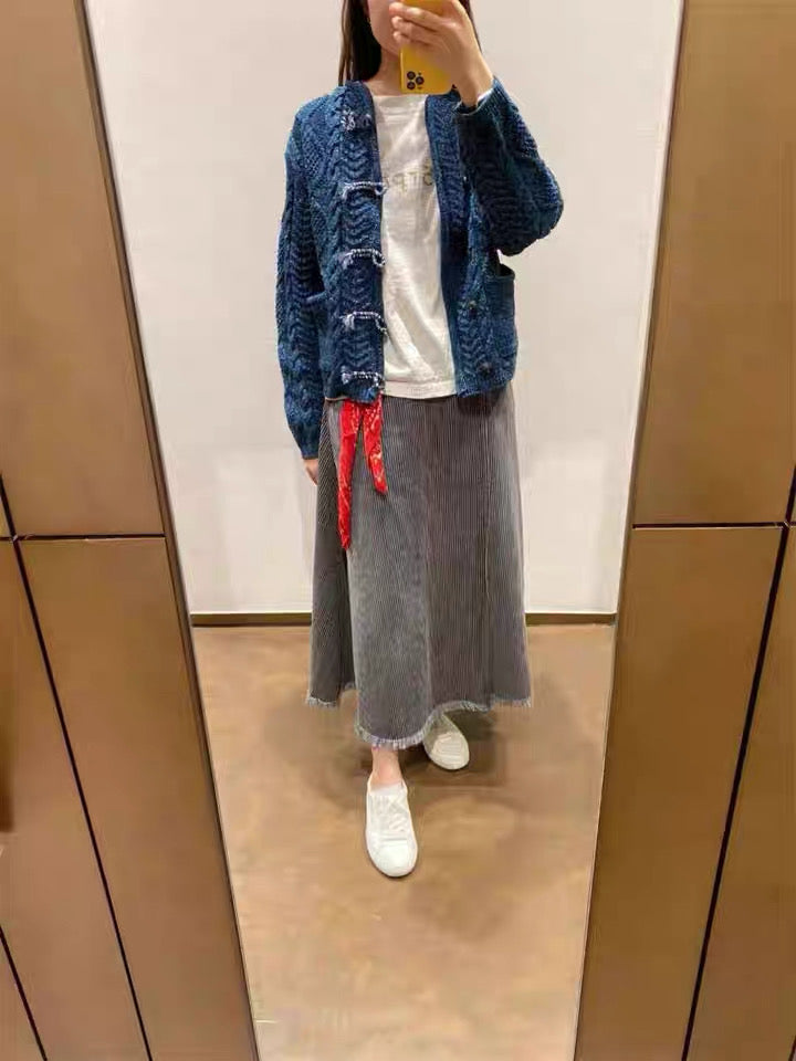 45R麻花針織cardigan