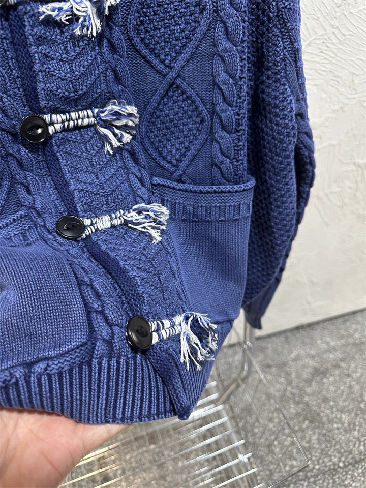 45R麻花針織cardigan