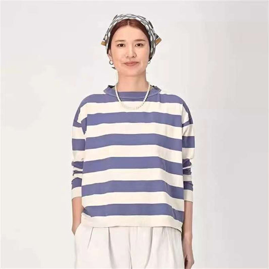 45R撞色間條tee