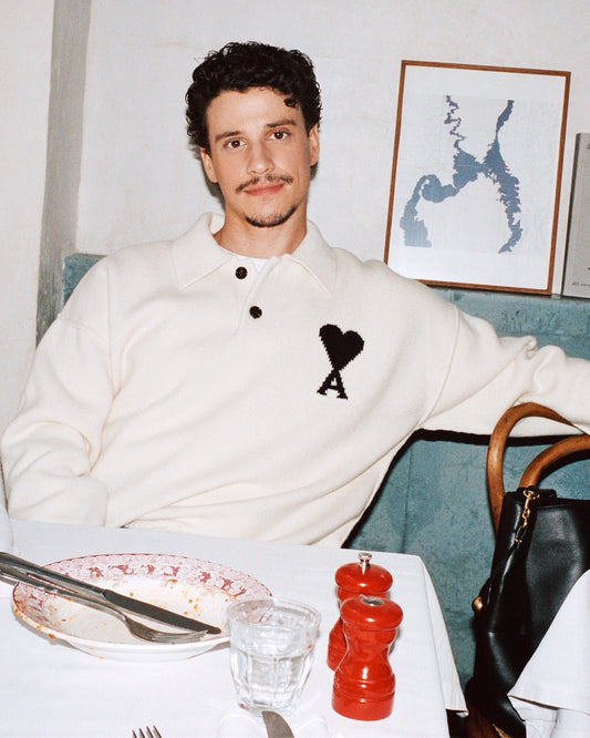 Ami羊毛料polo shirt