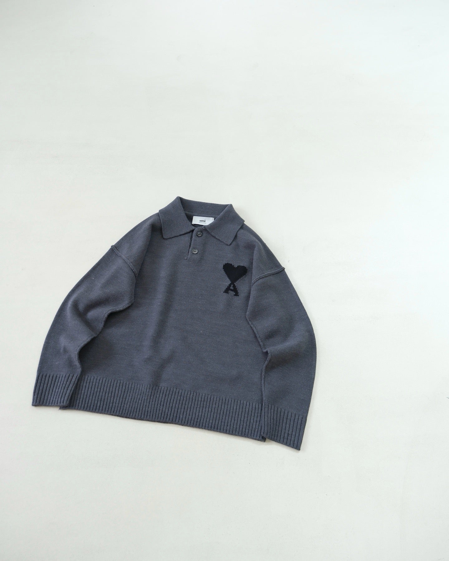 Ami羊毛料polo shirt