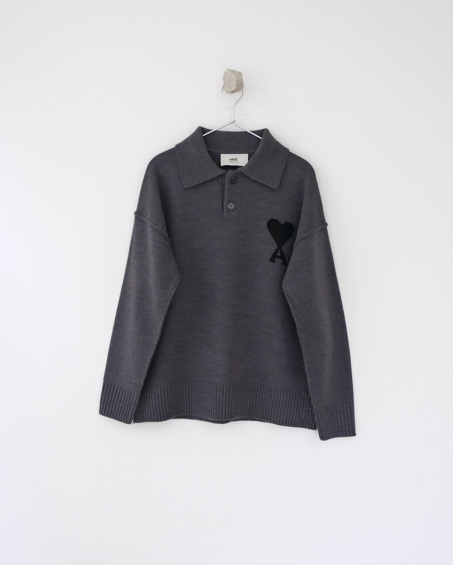 Ami羊毛料polo shirt