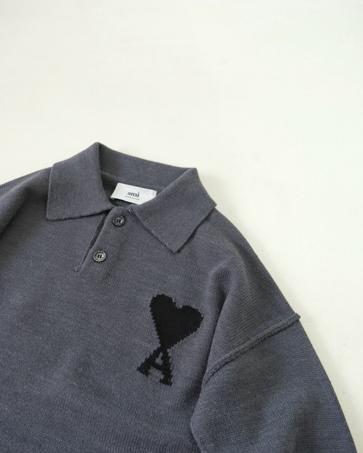 Ami羊毛料polo shirt