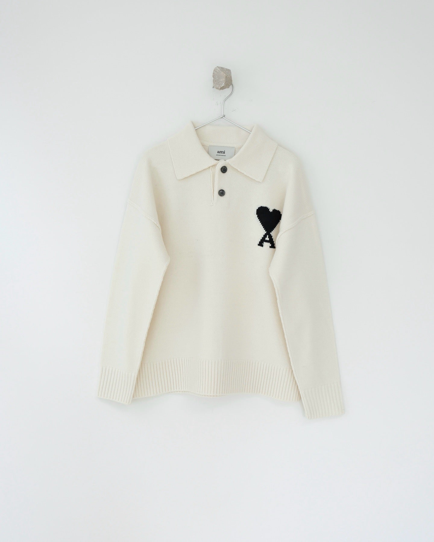Ami羊毛料polo shirt