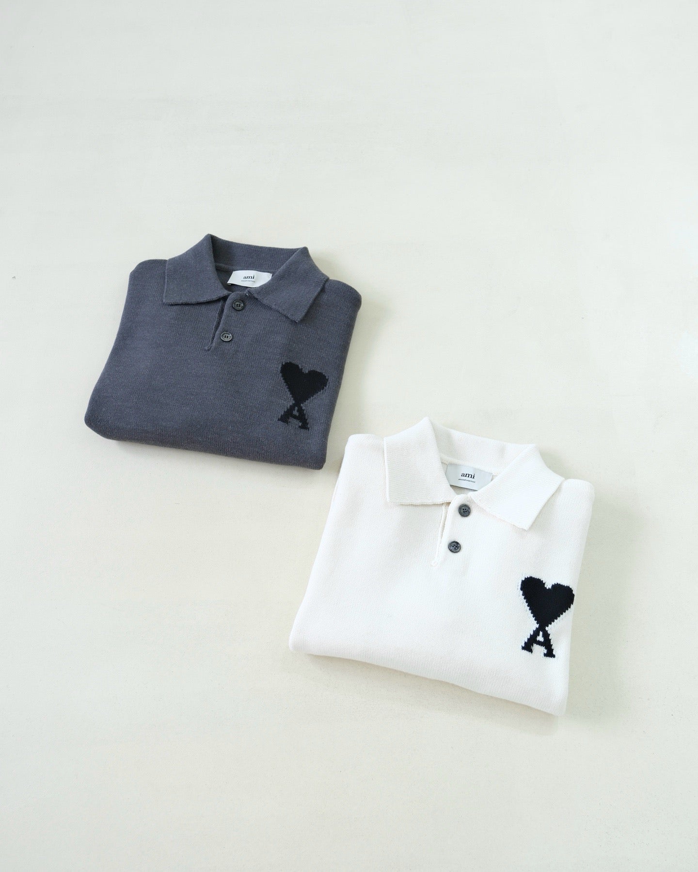 Ami羊毛料polo shirt