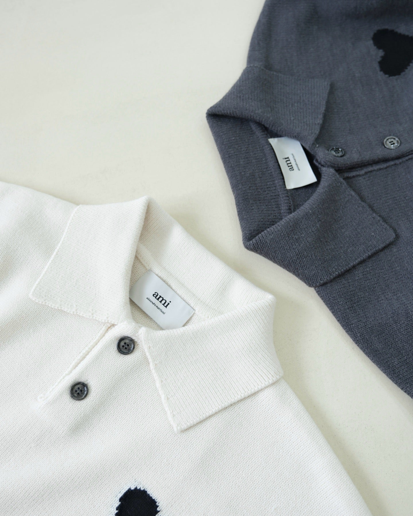 Ami羊毛料polo shirt