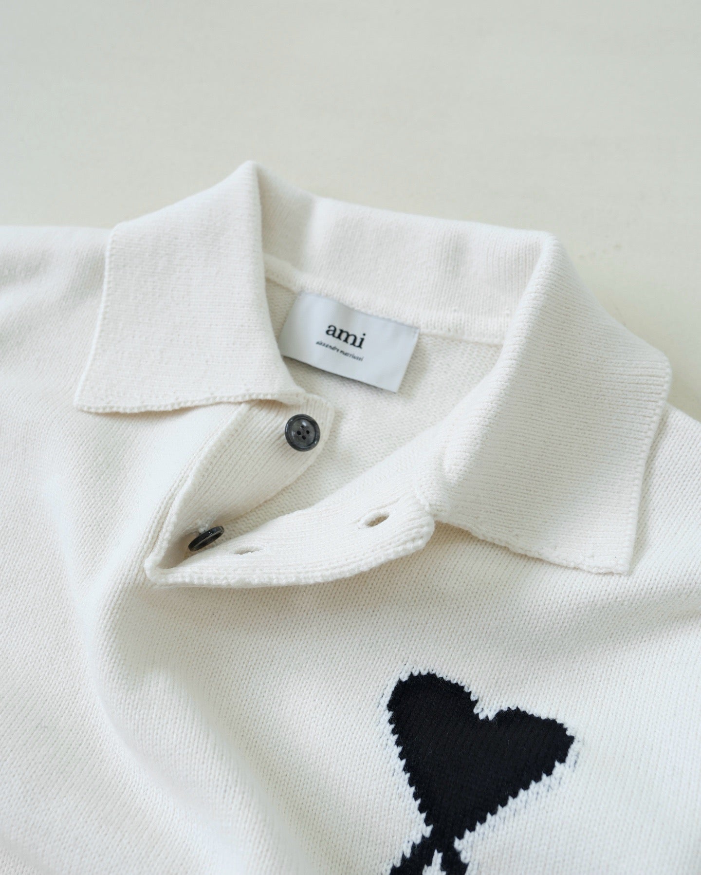 Ami羊毛料polo shirt