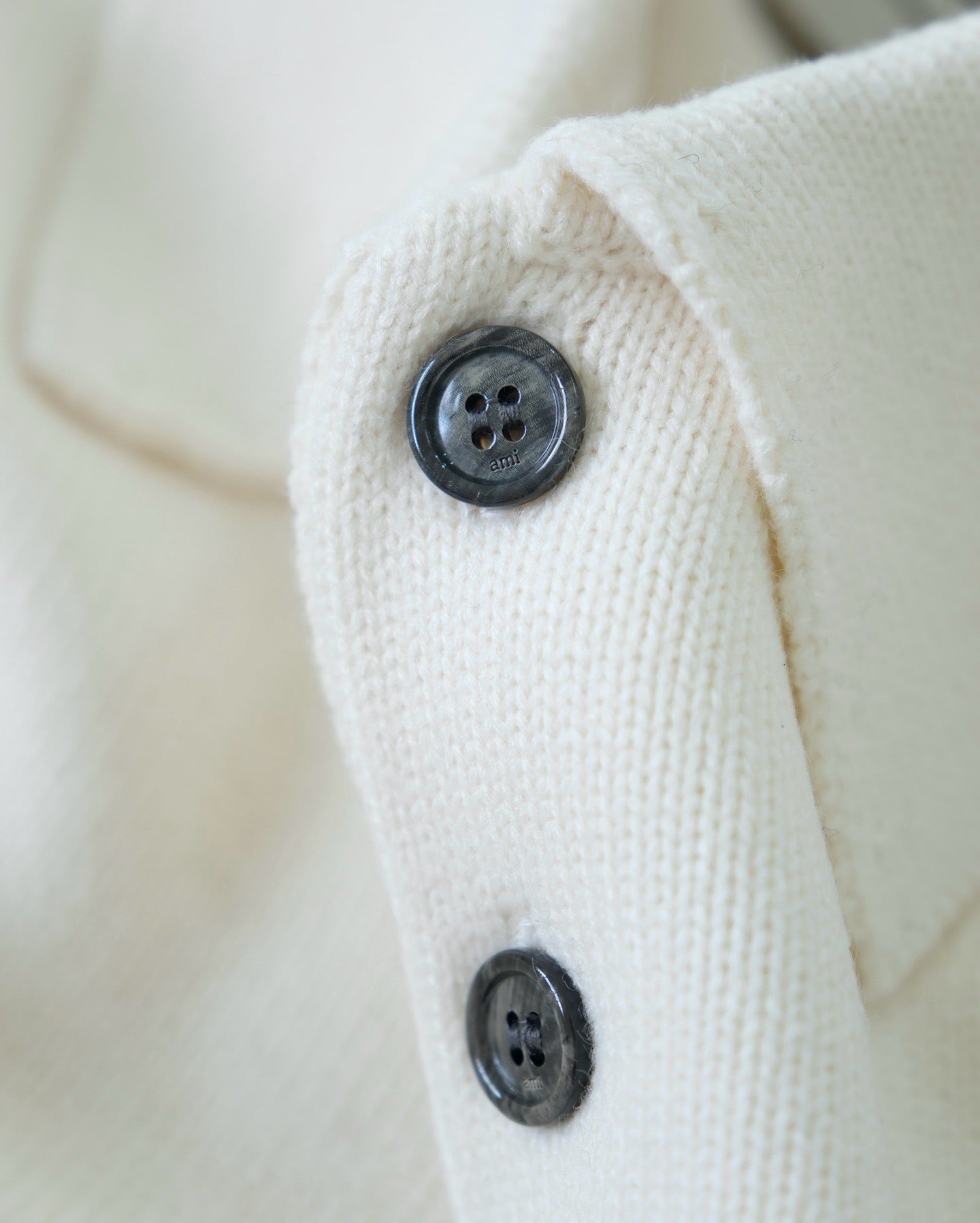 Ami羊毛料polo shirt