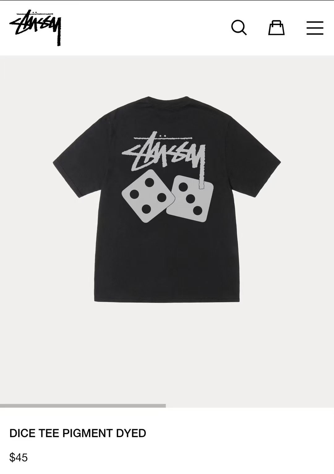 Stussy骰子tee