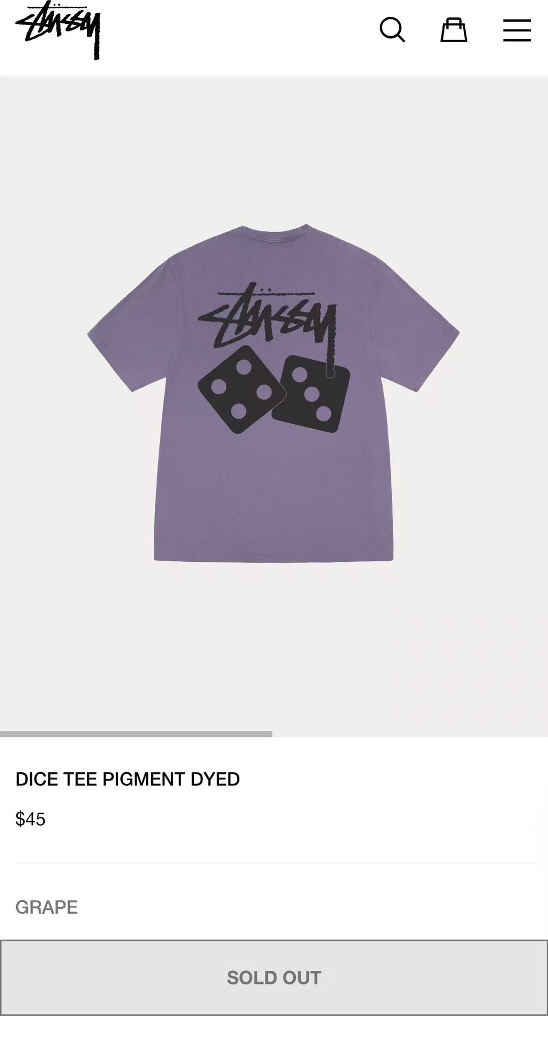 Stussy骰子tee
