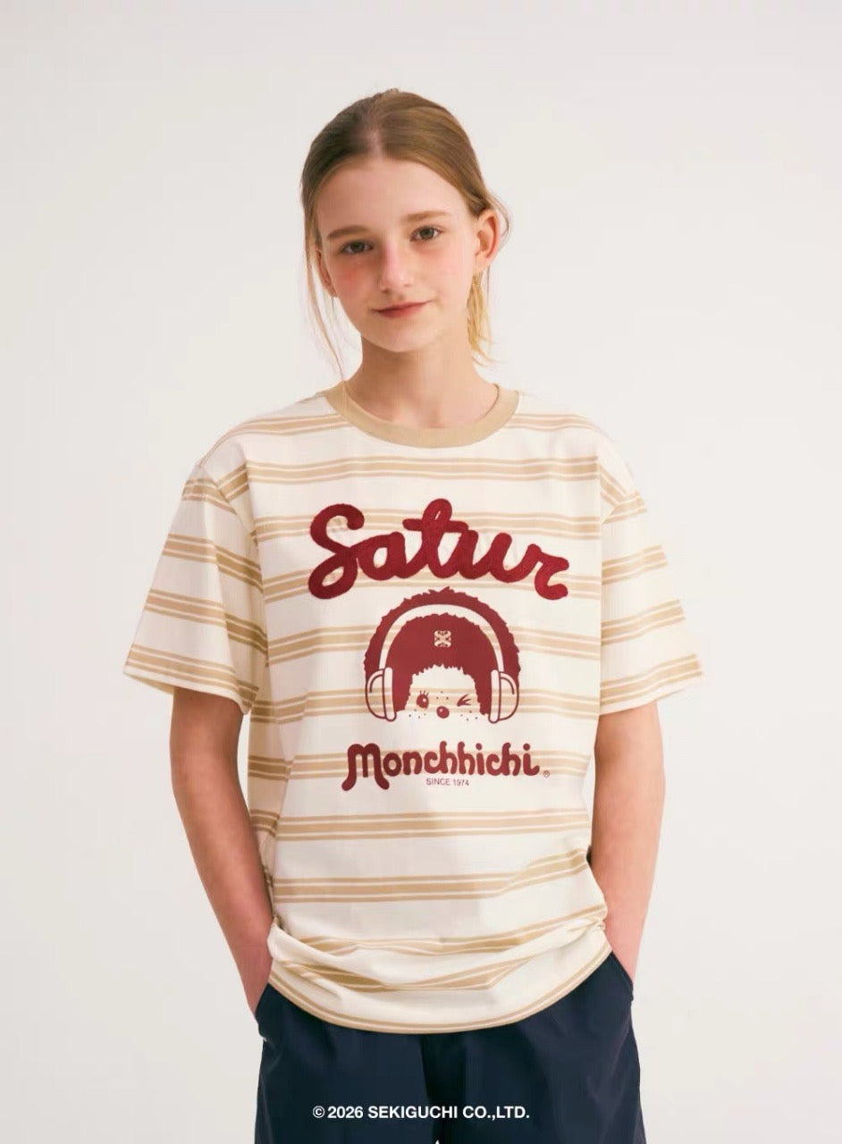 Satur x monchhichi 間條tee