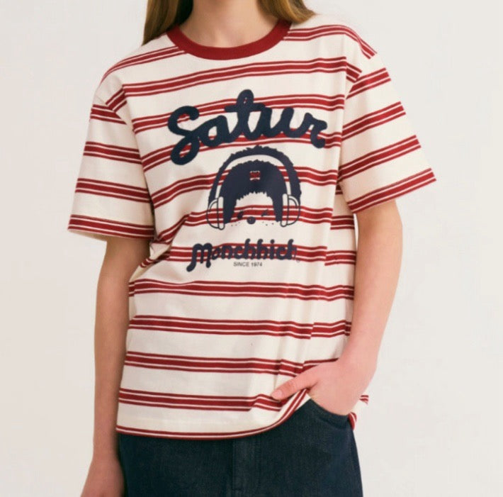 Satur x monchhichi 間條tee