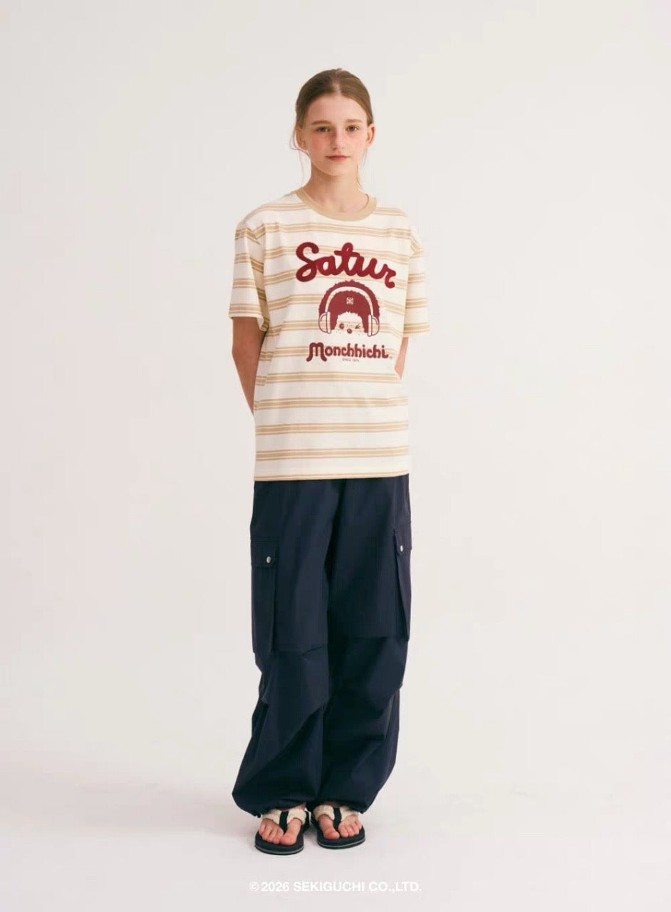 Satur x monchhichi 間條tee