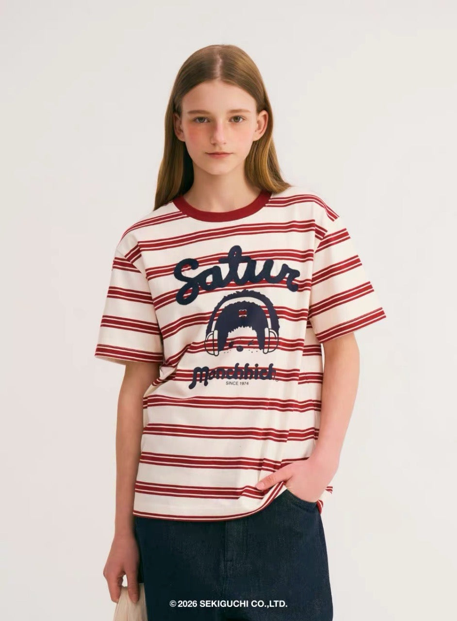 Satur x monchhichi 間條tee